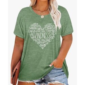 Blessed Kindness Heart‎ T-Shirt Women's Medium Short Sleeve Casual Top Tee